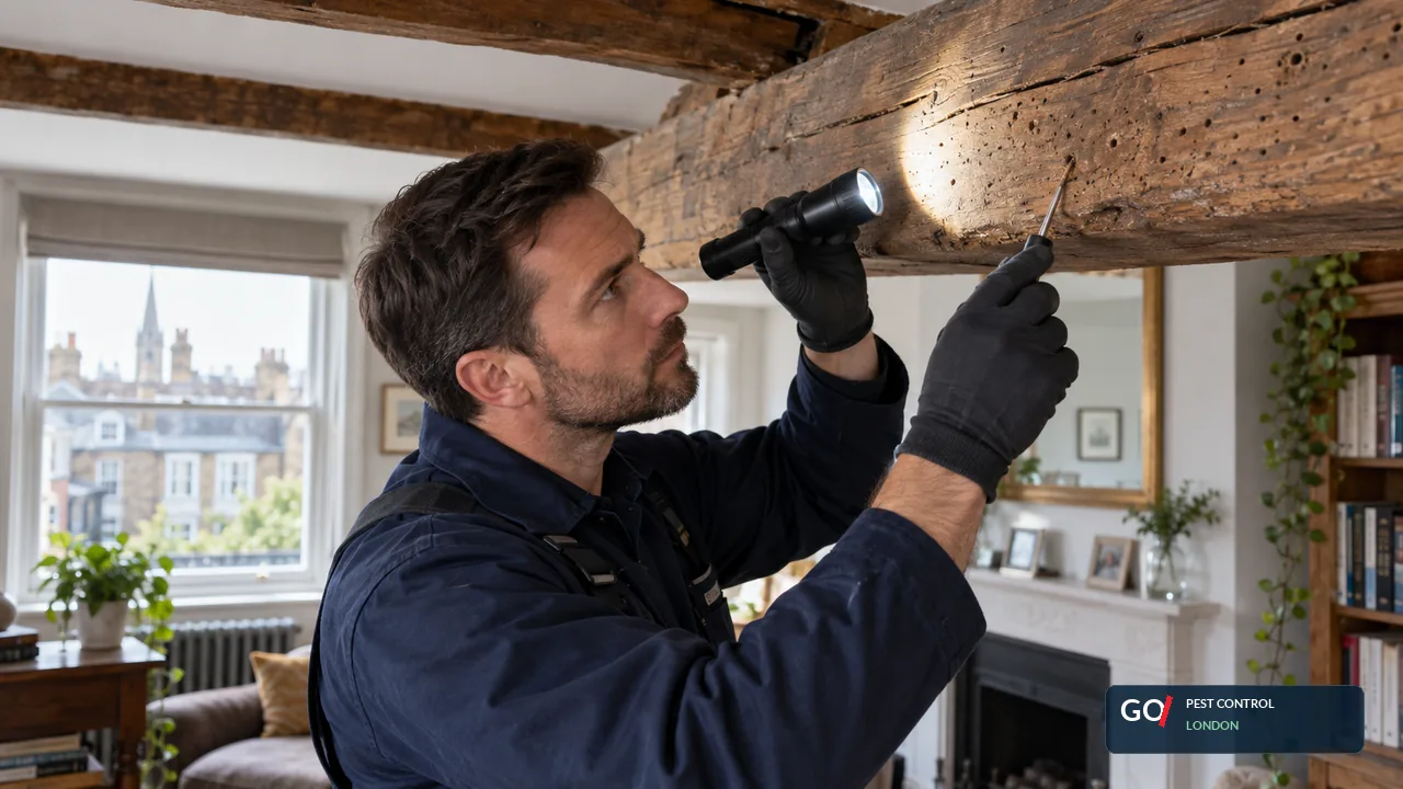 Professional inspection related to woodworm
